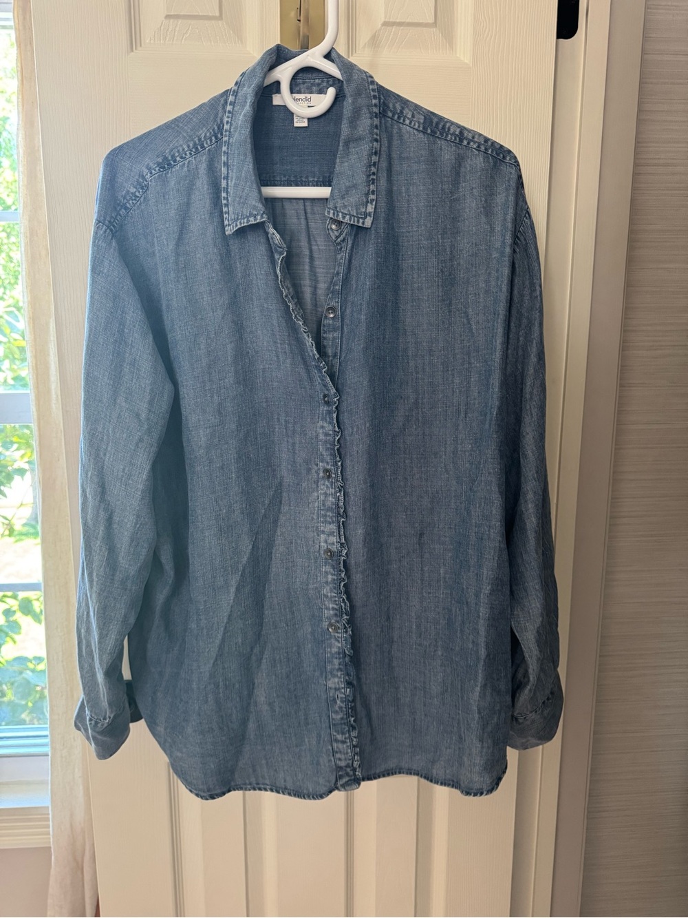 Splendid Collection Denim Button-Down Shirt - Blue